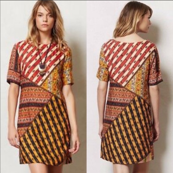 Tanvi Kedia Anthropologie “Ozma” Mixed Media Patchwork Beaded Tunic Dress - Picture 2 of 11